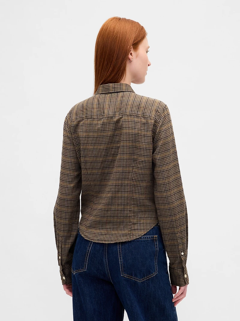 Flannel Fitted Plaid Shirt