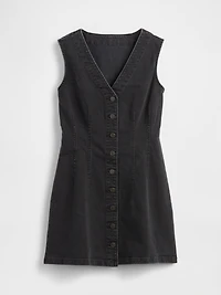Denim V-Neck Mini Dress