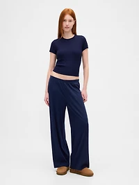 Mini Rib Wide-Leg PJ Pants