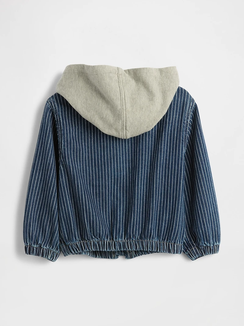 Baby & Toddler Denim Stripe Hoodie Jacket