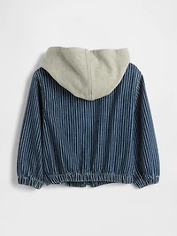 Baby & Toddler Denim Stripe Hoodie Jacket