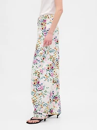 High Rise Floral Barrel Jeans