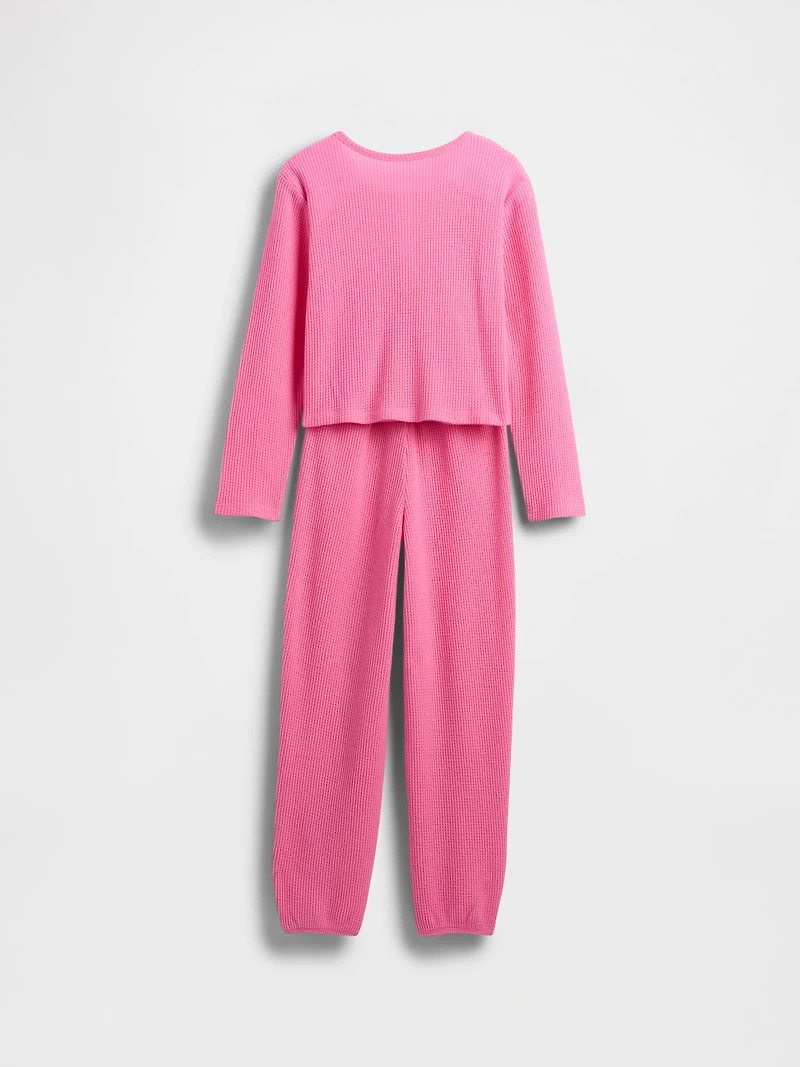 Kids Recycled Waffle PJ Set
