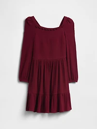 Kids Softspun Smocked Square-Neck Dress