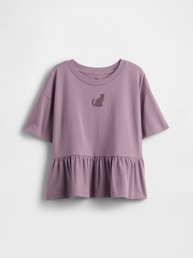 Kids Graphic Peplum T-Shirt