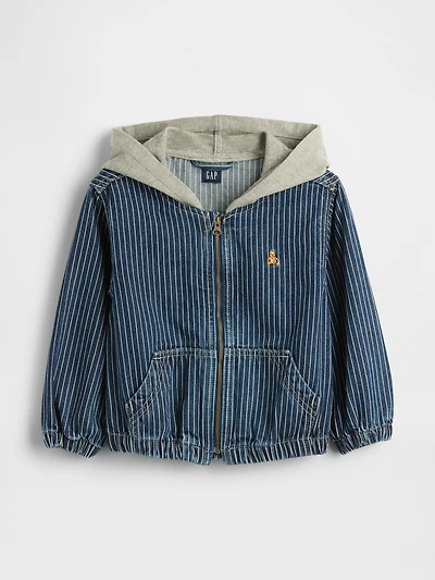 Baby & Toddler Denim Stripe Hoodie Jacket