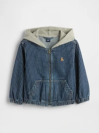 Baby & Toddler Denim Stripe Hoodie Jacket