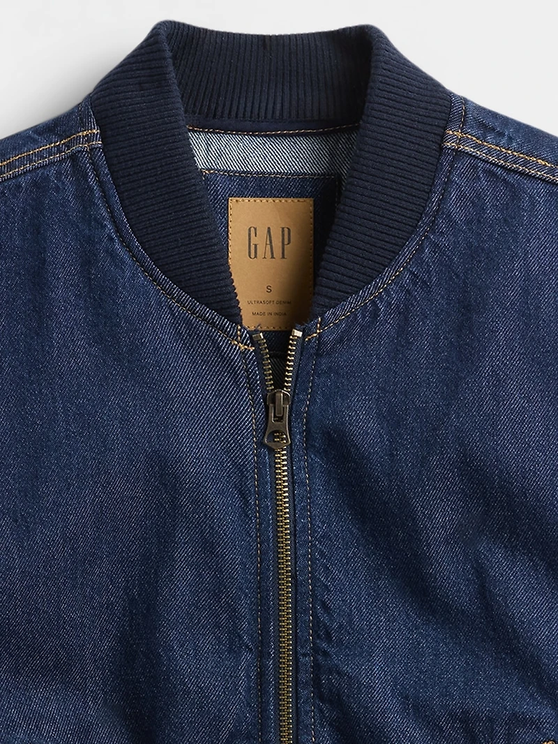 UltraSoft Denim Bomber Jacket