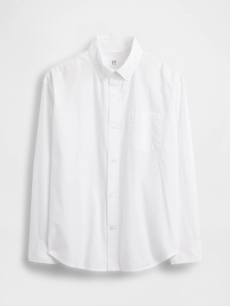 Kids Organic Cotton Poplin Relaxed Shirt