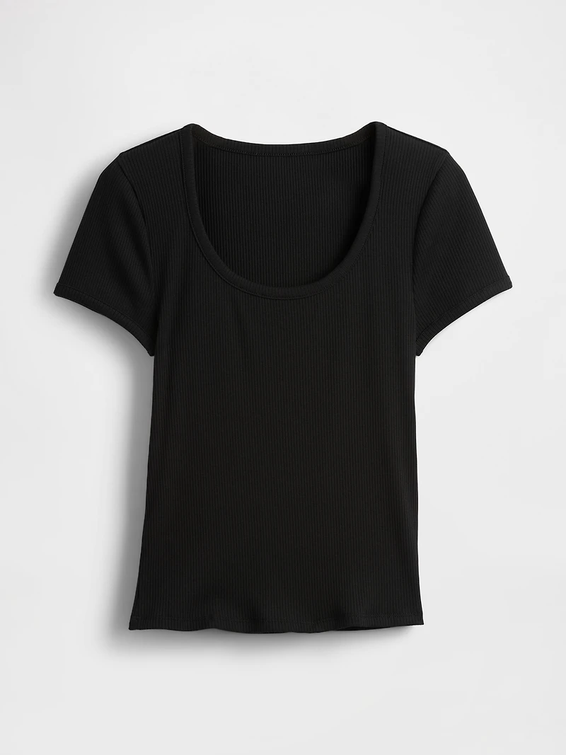 Modern Rib Scoop Crop T-Shirt