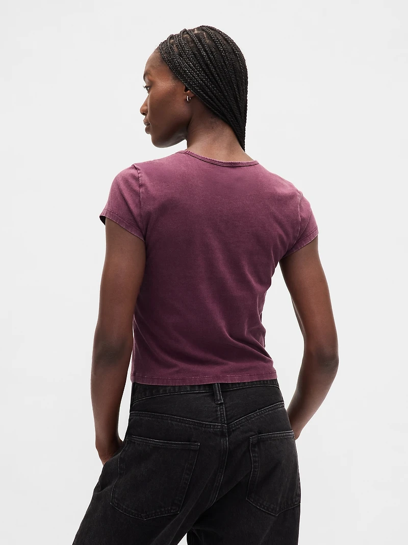 Cotton Jersey Crop Logo T-Shirt