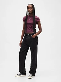 Cotton Jersey Crop Logo T-Shirt