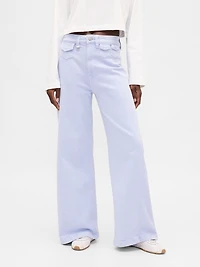 Sky High Rise Stride Wide-Leg Jeans