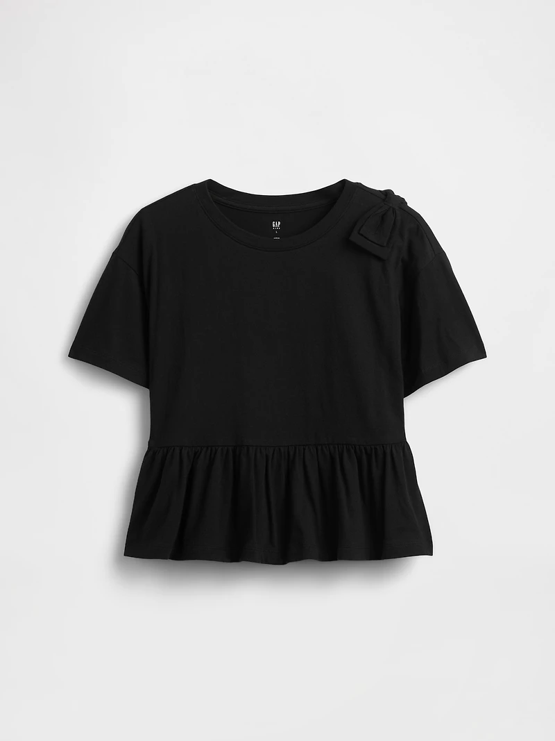 Kids Bow Peplum T-Shirt