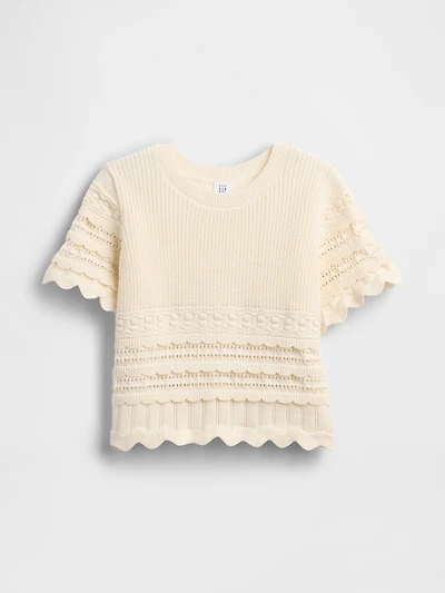 Baby & Toddler Scalloped Mixed-Stitch Sweater