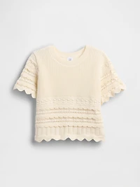 Baby & Toddler Scalloped Mixed-Stitch Sweater