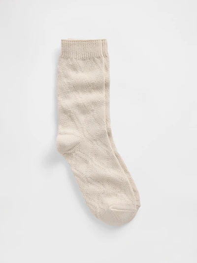 Cable-Knit Crew Socks
