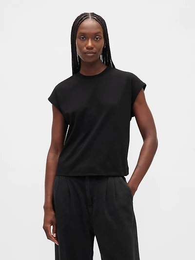 Supima® Cotton Relaxed Crop T-Shirt