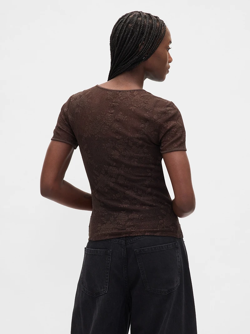 Floral Lace Mesh Top