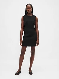 High-Neck Mini Shift Dress