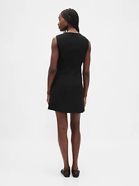 High-Neck Mini Shift Dress