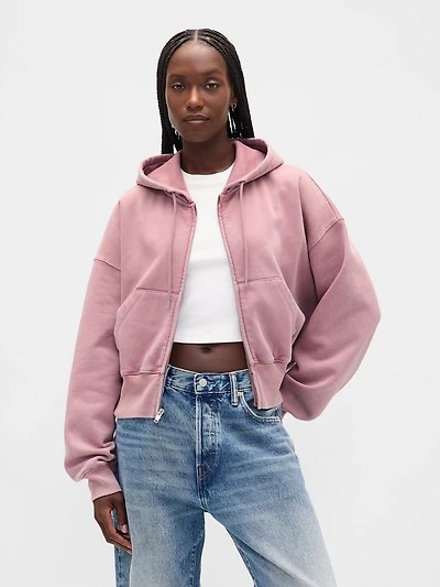 VintageSoft Full-Zip Wedge Hoodie