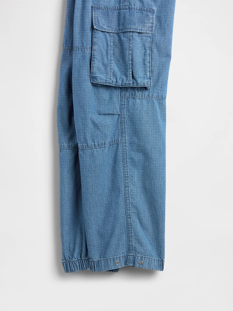Kids Denim Baggy Cargo Joggers