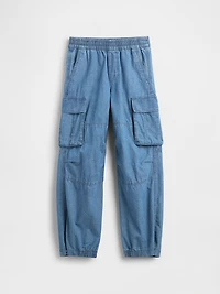 Kids Denim Baggy Cargo Joggers