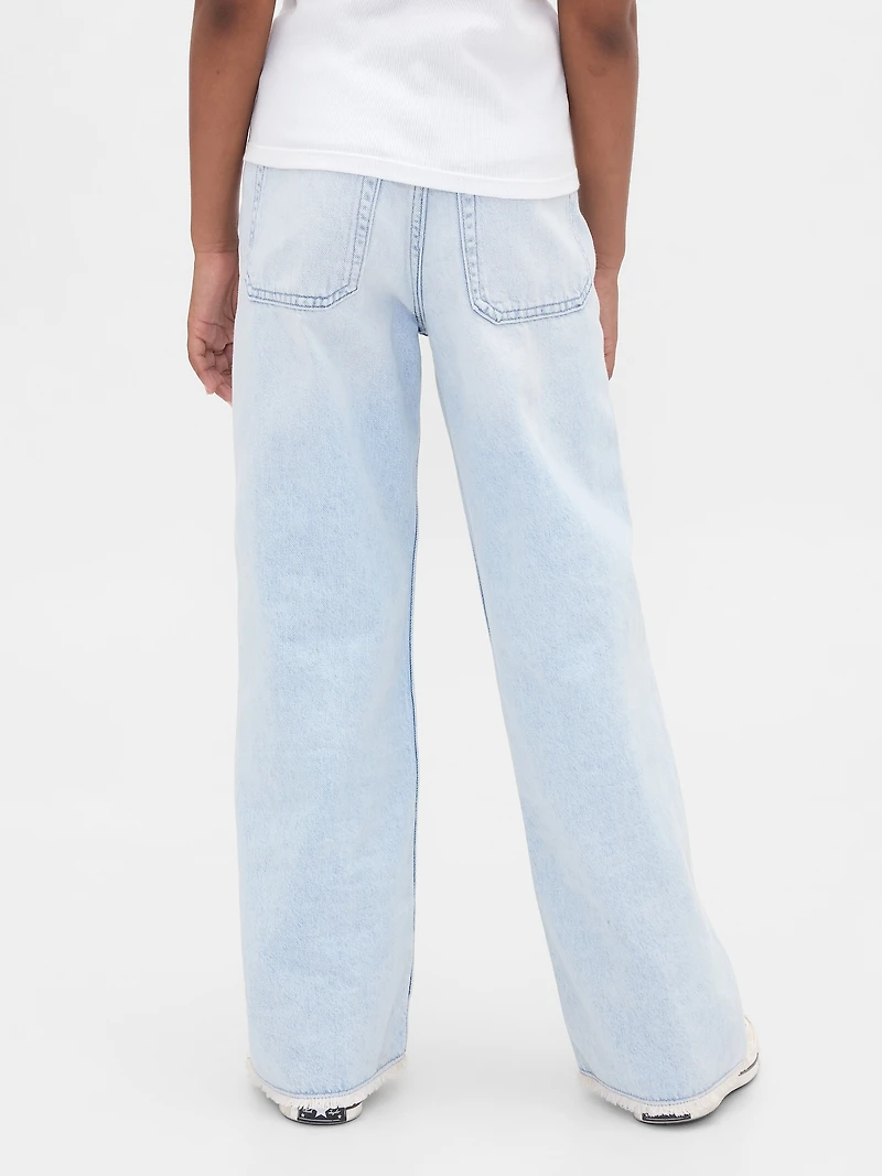 Kids Low Rise Stride Seamed Wide-Leg Jeans