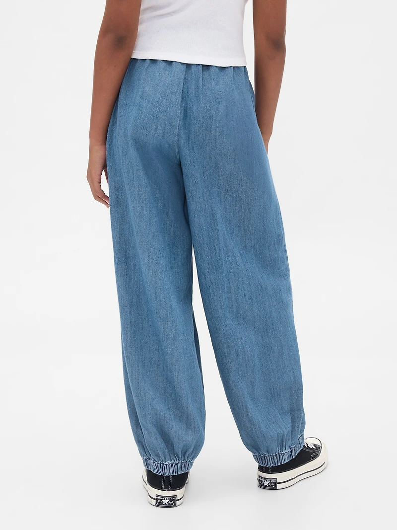 Kids Poplin Baggy Joggers