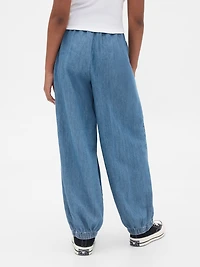 Kids Poplin Baggy Joggers