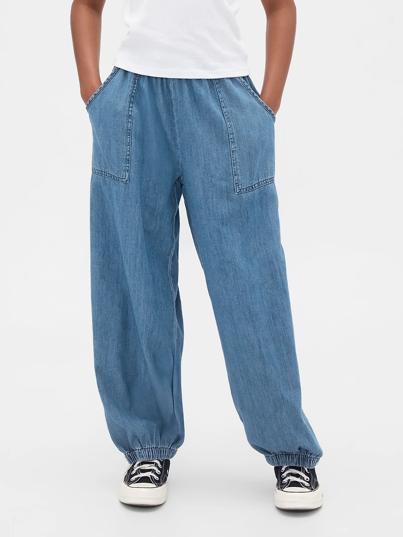 Kids Poplin Baggy Joggers