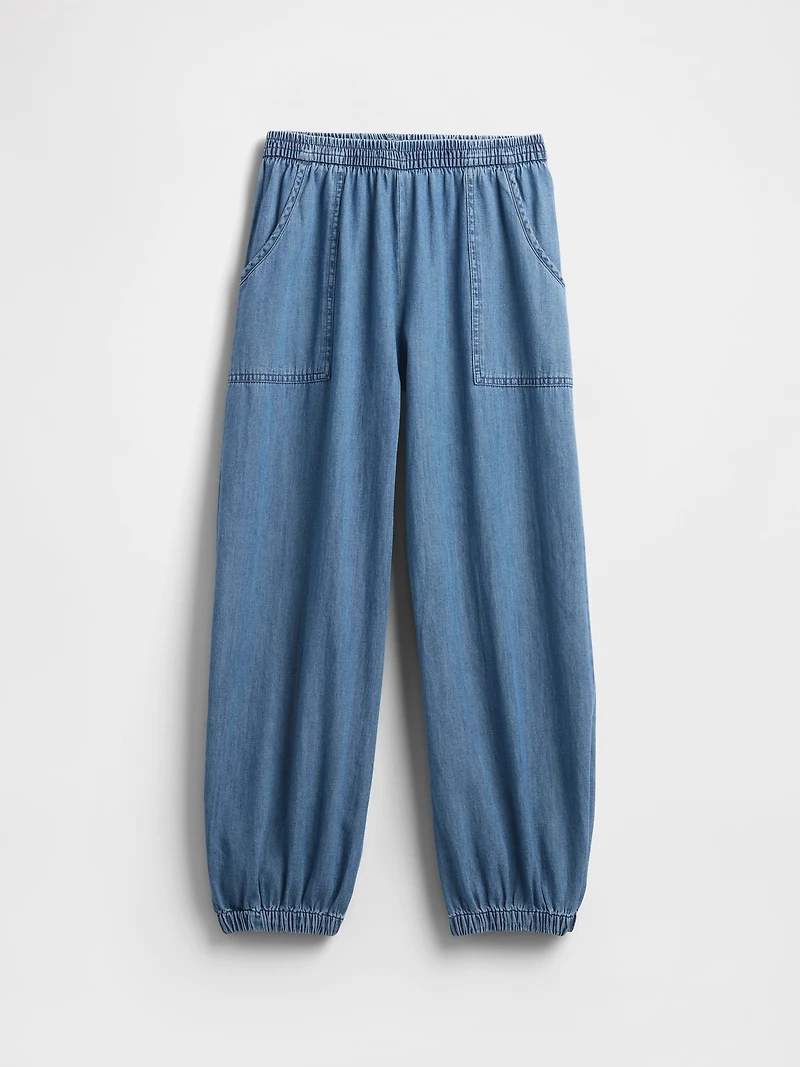 Kids Poplin Baggy Joggers