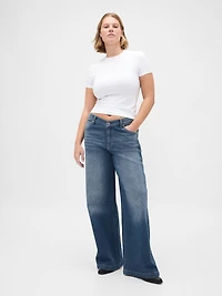 High Rise Stride Wide-Leg Jeans