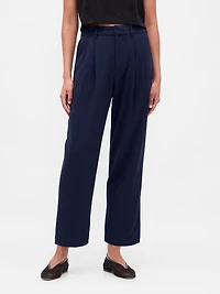 365 High Rise Brushed Twill Taper Ankle Trousers