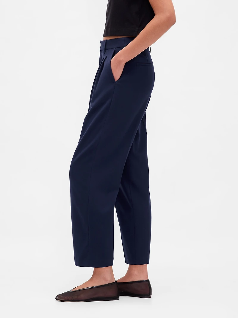 365 High Rise Brushed Twill Taper Ankle Trousers
