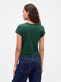 Cotton Jersey Crop Logo T-Shirt