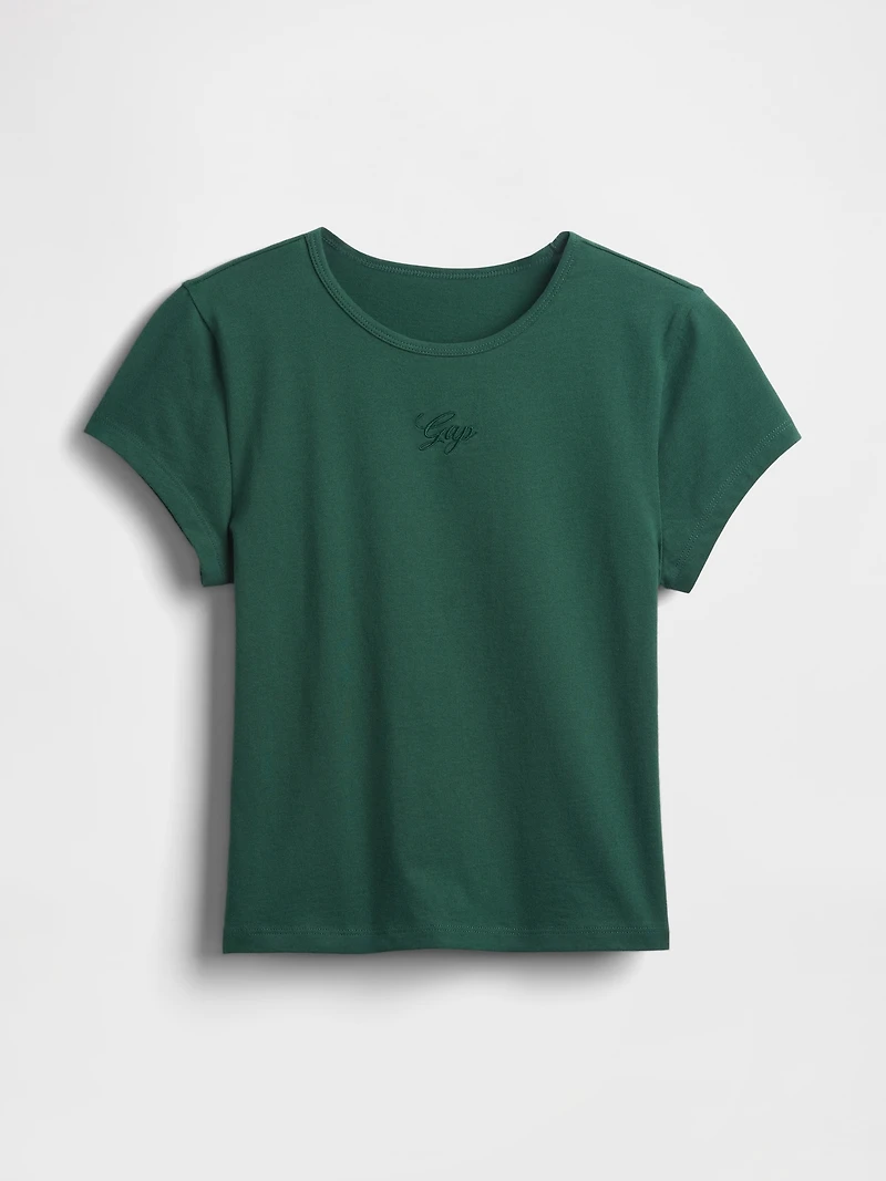 Cotton Jersey Crop Logo T-Shirt