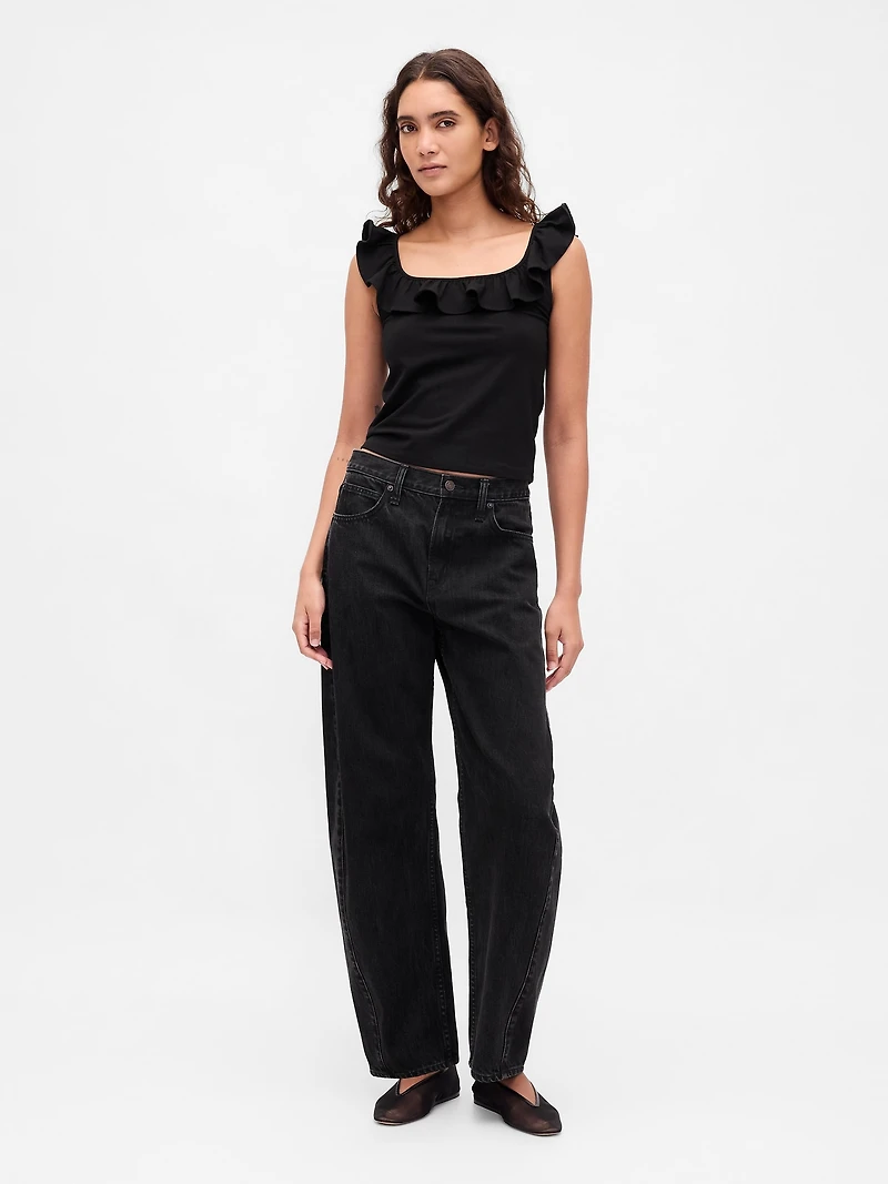 Modern Ruffle Crop Tank Top