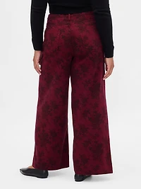 Mid Rise Floral Baggy Jeans