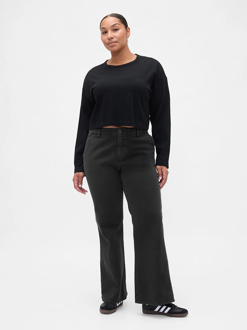 Low Rise Flare Khakis