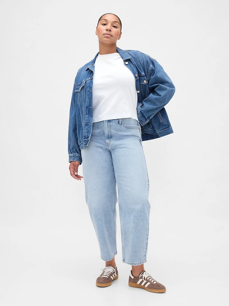 High Rise Crop Barrel Jeans