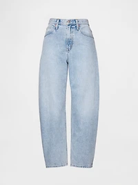 High Rise Crop Barrel Jeans