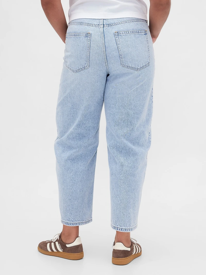High Rise Crop Barrel Jeans