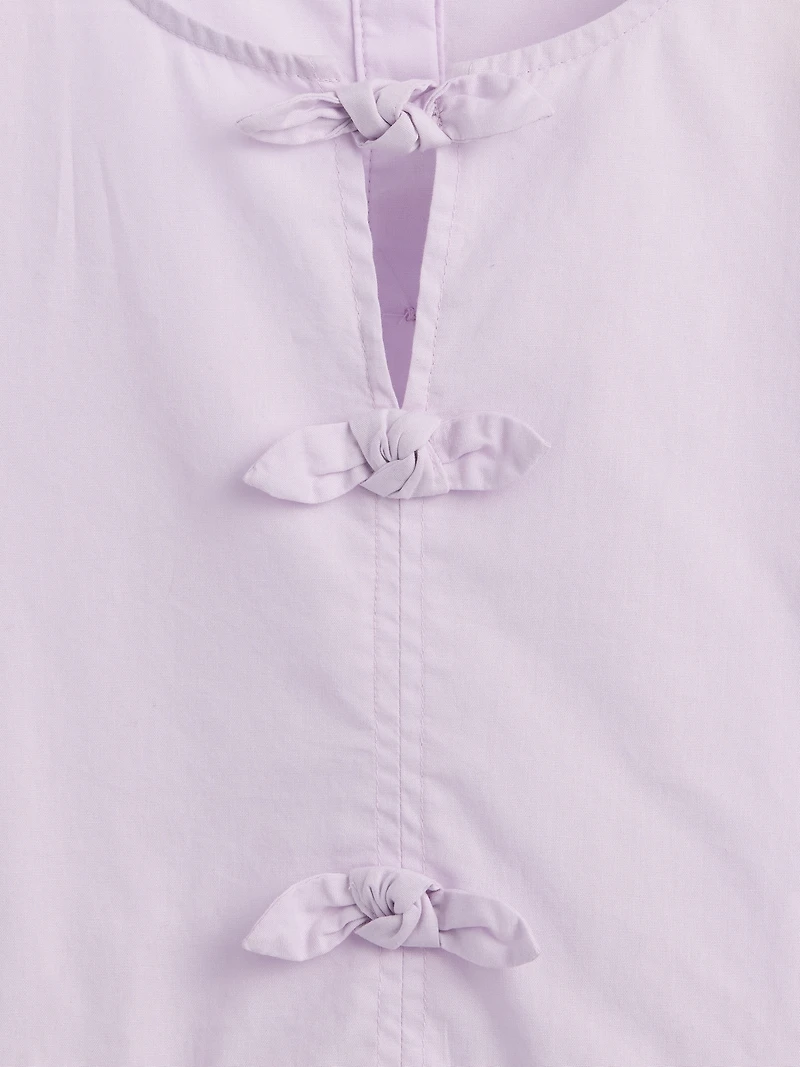 Kids Puff-Sleeve Peplum Top