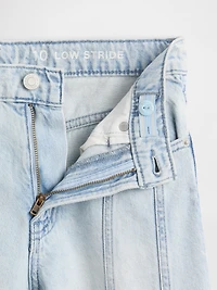Kids Low Rise Stride Seamed Wide-Leg Jeans