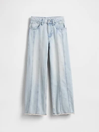 Kids Low Rise Stride Seamed Wide-Leg Jeans