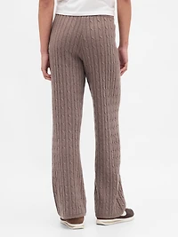 CashSoft Cable-Knit Sweater Pants