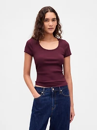 Modern Rib Scoop Crop T-Shirt