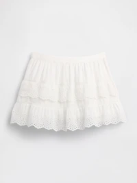 Eyelet Ruffle Mini Skort